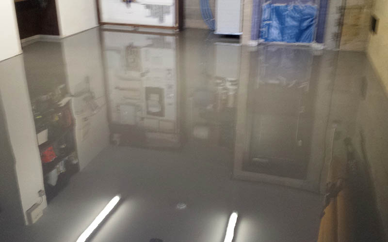 Garage. Poured Epoxy.